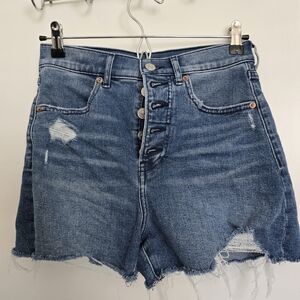 Express Mom Denim Shorts Super High Rise Size 2